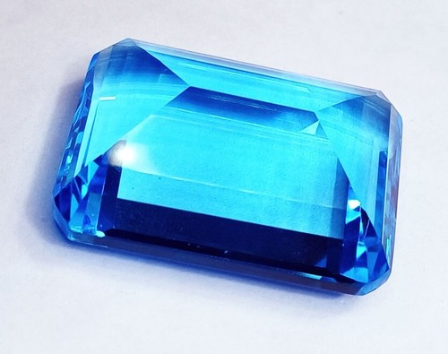 AAA+ Sky Blue Aquamarine Loose Gemstone 146.00 Ct Certified Emerald Cut - Picture 7 of 8