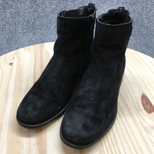 Anne Klein Boots Womens 10 M Levana Casual Side Zip Ankle Bootie Black Suede - Picture 3 of 20