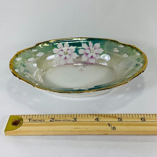 Vintage Porcelain Silesia Serving Tray Flowers 1930’s German - Picture 5 of 5