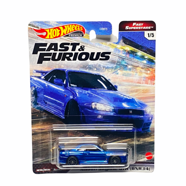  Hot Wheels Nissan Skyline GTR, [Blue] Fast Superstars 1/5 :  Toys & Games