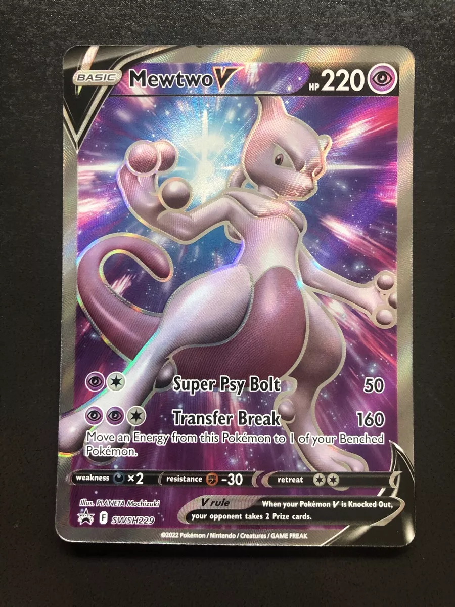 Pokemon Go Mewtwo V - Full Art - Black Star Promo SWSH229 - Near Mint/Mint