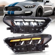 VLAND (S650 Style) LED Projector Headlights For 2015-2017 Ford Mustang w/startup