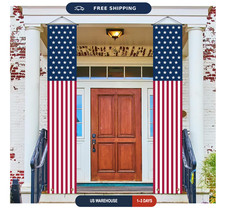 4th of July Decorations Outdoor - Hanging American Flag Banners Stars and Stripe