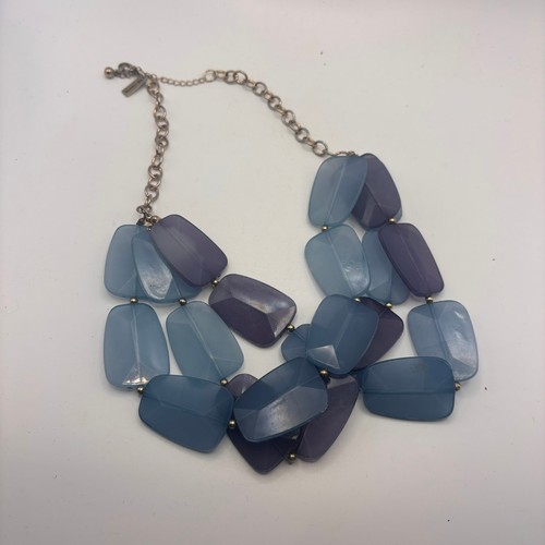 The Limited Blue Purple Statement Necklace Chunky Bib Faceted Acrylic