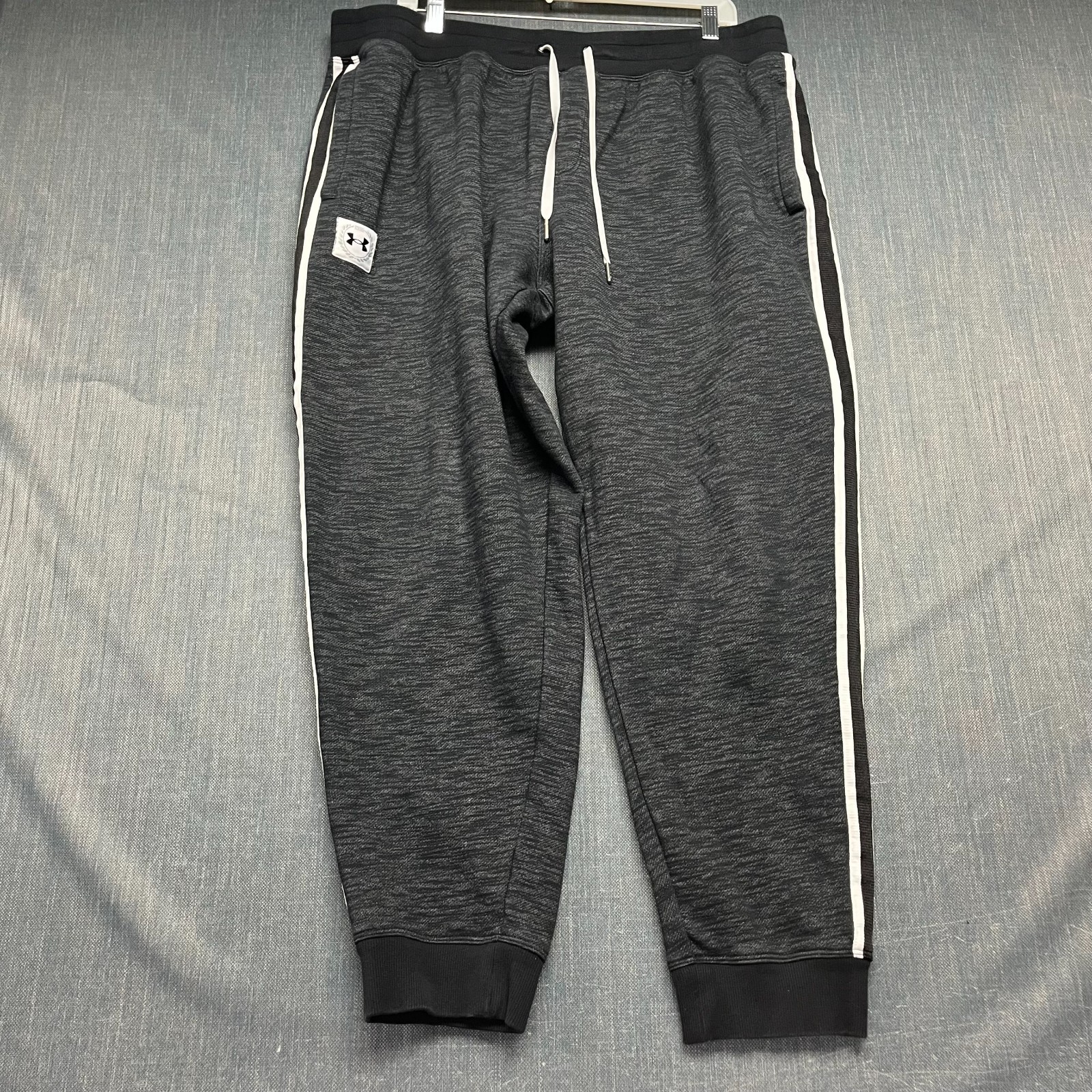 Under Armour Men's Tracksuit Size XXL Gray Fleece Side Stripe Hoodie Jogger Set thumbnail 11