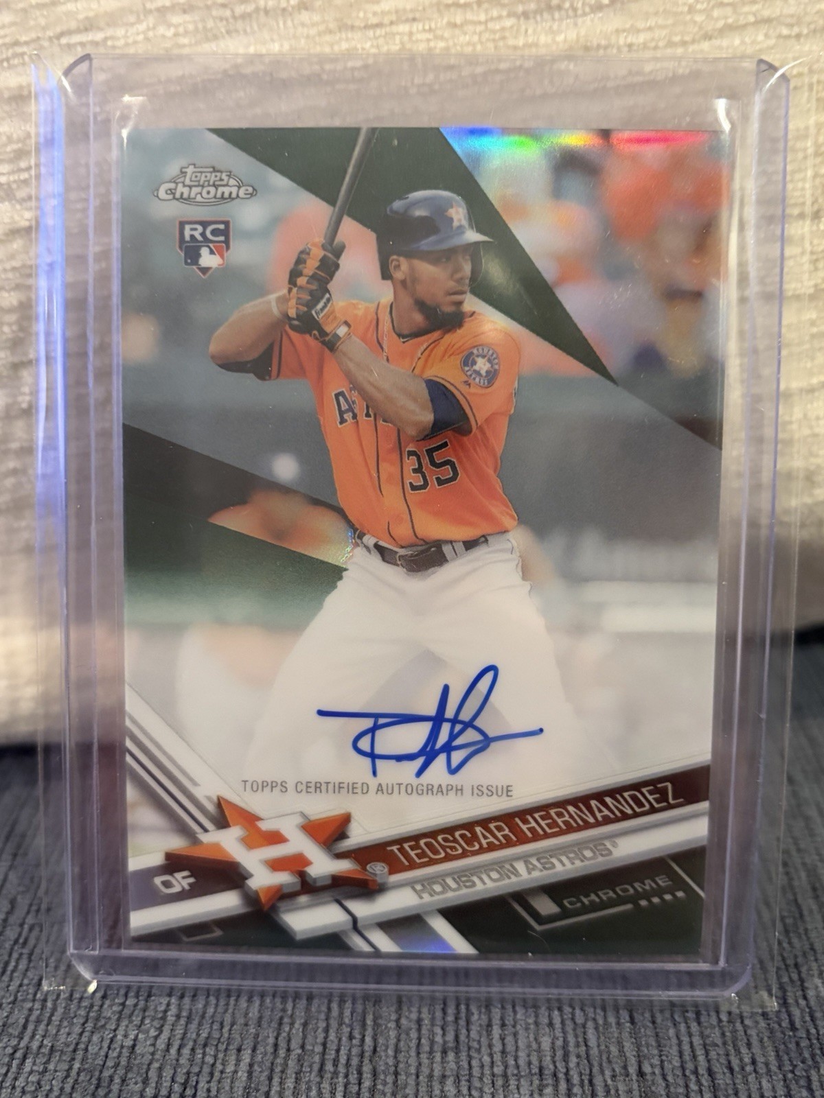 2017 Topps Chrome Teoscar Hernandez #RA-TH Green Refractor /99 Rookie Autographs