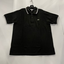 LACOSTE Classic Fit L.12.12 LIGHT Pique Polo Shirt Men's Size XL Black