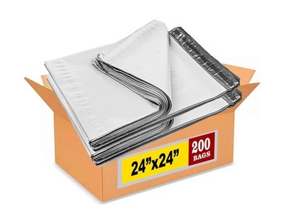 iMBAPrice 24x24 Inch White Poly Mailers 200 Pack (#8), Extra Large Self-Seal ...