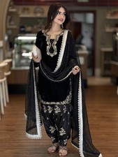 Stunning Look Heavy Roman Silk Readymade Salwar Kameez With Dupatta For Women