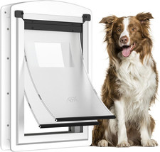 Large Dog Door for Door - Dog Door for Exterior Door with Telescoping Tunnel,