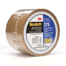 Scotch 375 Packing Tape, 3.1 Mil Thick, 3 In W X 50 M L, 3 In Core Dia., Tan