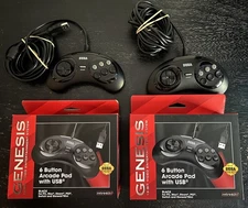 Retro-Bit Official Sega Genesis Mini 6-Button Arcade Pad PC Mac Switch Steam x2