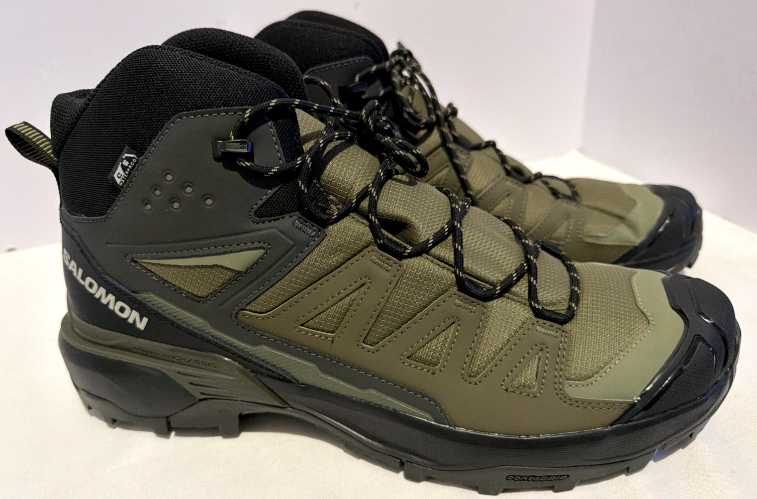 's Sz 14 Waterproof Hiking Boots Olive Night