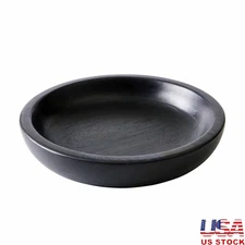 Black Low Serve Bowl Modern Stoneware Serving Dish Elegant Kitchen Tableware New