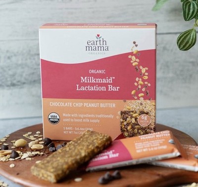 Earth Mama Organic Milkmaid  Lactation Bars Chocolate Chip Peanut Butter 5ct.