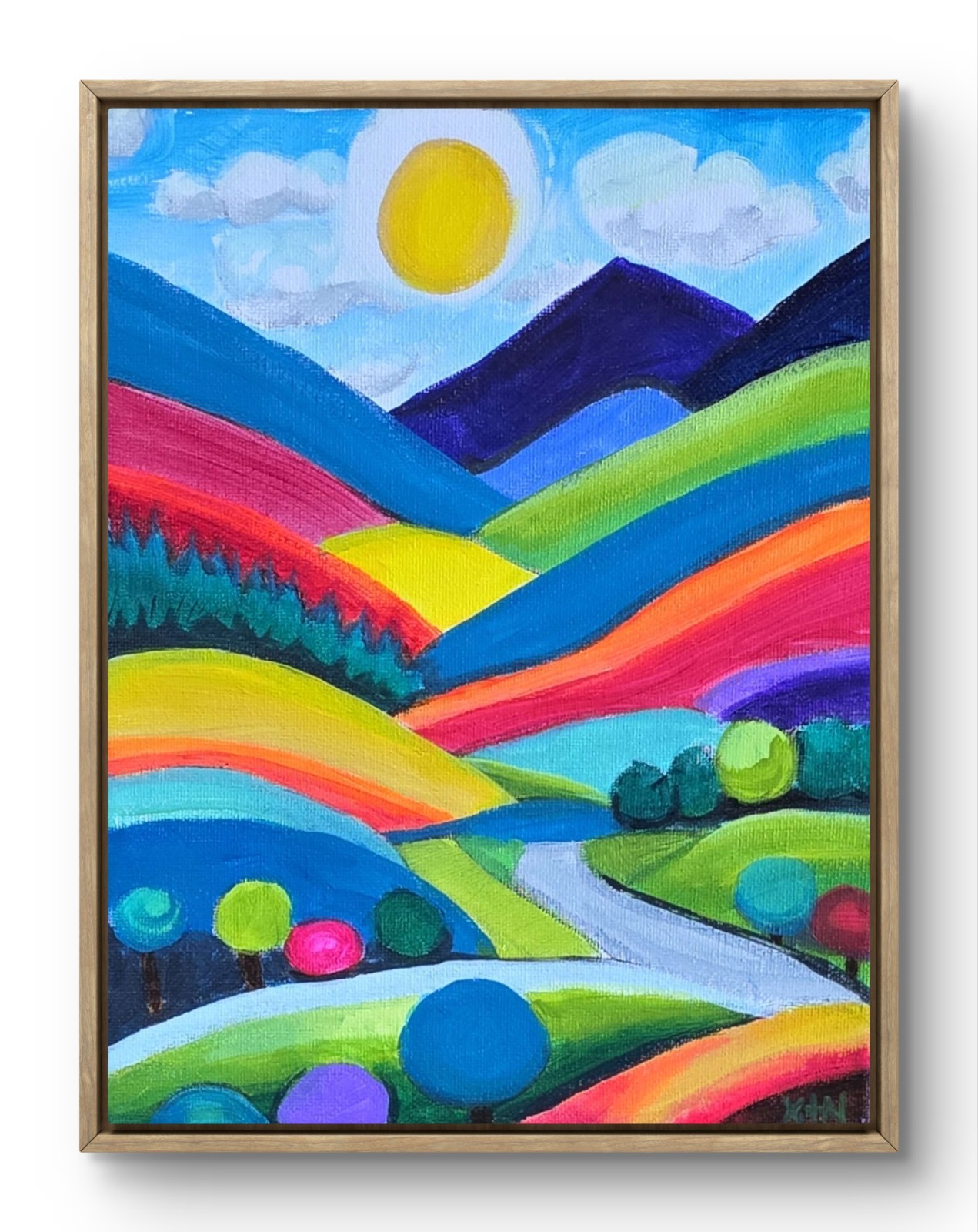 Xtn Original 8x10 Abstract Landscape Bold Color Modern Pop A