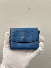 Louis Vuitton Authentic Epi Leather Blue Coin Purse Wallet Case Holder