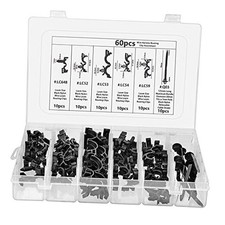 60Pcs Car Wire Loom Routing Clips Assortment 6 Different Sizes Car Body Wiring