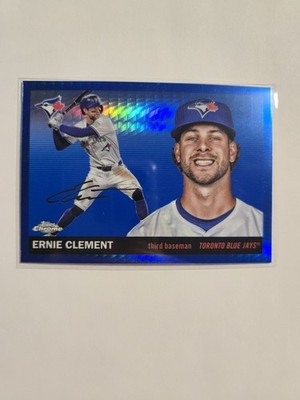 2025 Topps Chrome Platinum Ernie Clement #124 Blue Prism Refractor SP Blue Jays 