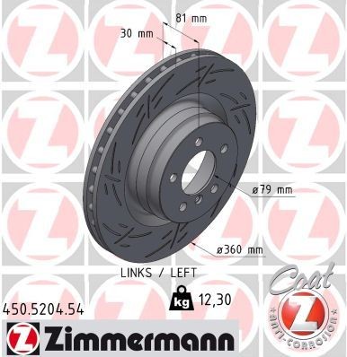 ZIMMERMANN Bremsscheibe 450.5204.54 für LAND ROVER