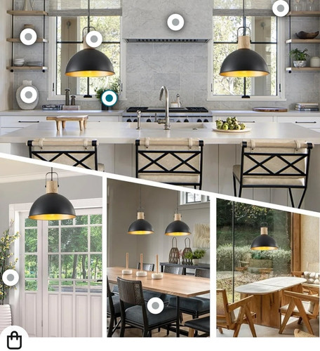 Farmhouse Pendant Lights Kitchen Island Black and Gold Kitchen Lighting Fixture - Picture 5 of 11