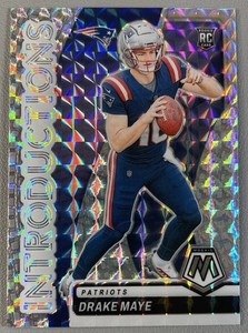 2024 Panini Mosaic Drake Maye #1 Introductions Silver Mosaic (RC) Patriots