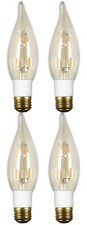  4 bulbs GE LED Vintage Style Chandelier Light Bulb with Medium Base, 3-Watt,