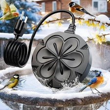 Bird Bath Heater for Outdoors in Winter, 110W Birdbath Water Black