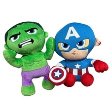 Ty Beanie Baby Marvel Avengers Hulk Captain America Plush Stuffed Toys Set