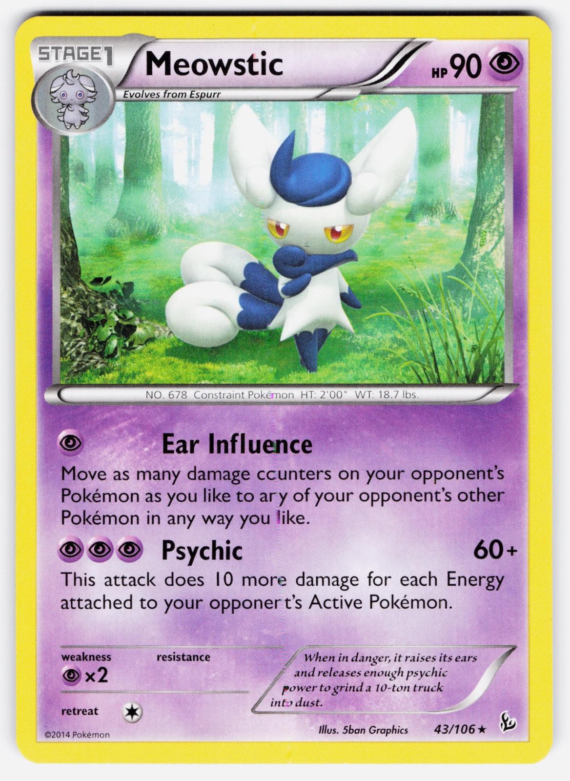 MEOWSTIC 43 R FLASHFIRE POKEMON LP