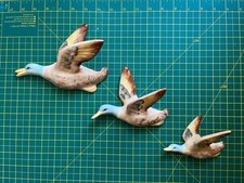 Vintage Flying Ducks 1950s - Set of three - Bestwick/Keele