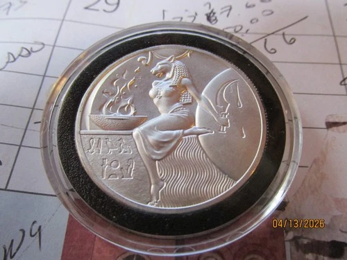 2021 EGYPTIAN GOD SERIES SEKHMET 2 OZ .999 HIGH RELIEF SILVER ROUND IN CAPSULE