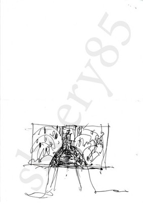 Alan Rickman Hand Drawn Set Design Illustration & Casting A Little Chaos (2014)
