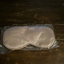 Beige Satin Sleep Eye Mask with Elastic Strap...