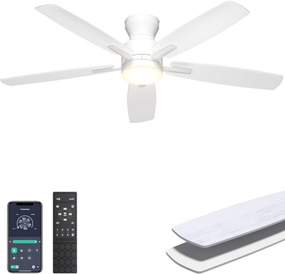 Ceiling Fans with Lights, 52'' Low Profile Ceiling Fan with Light and Remote/App