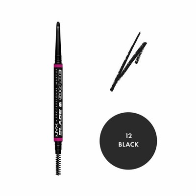 NYX PROFESSIONAL Micro Brow Pencil, Precise Eyebrow Pencil And Brush Black