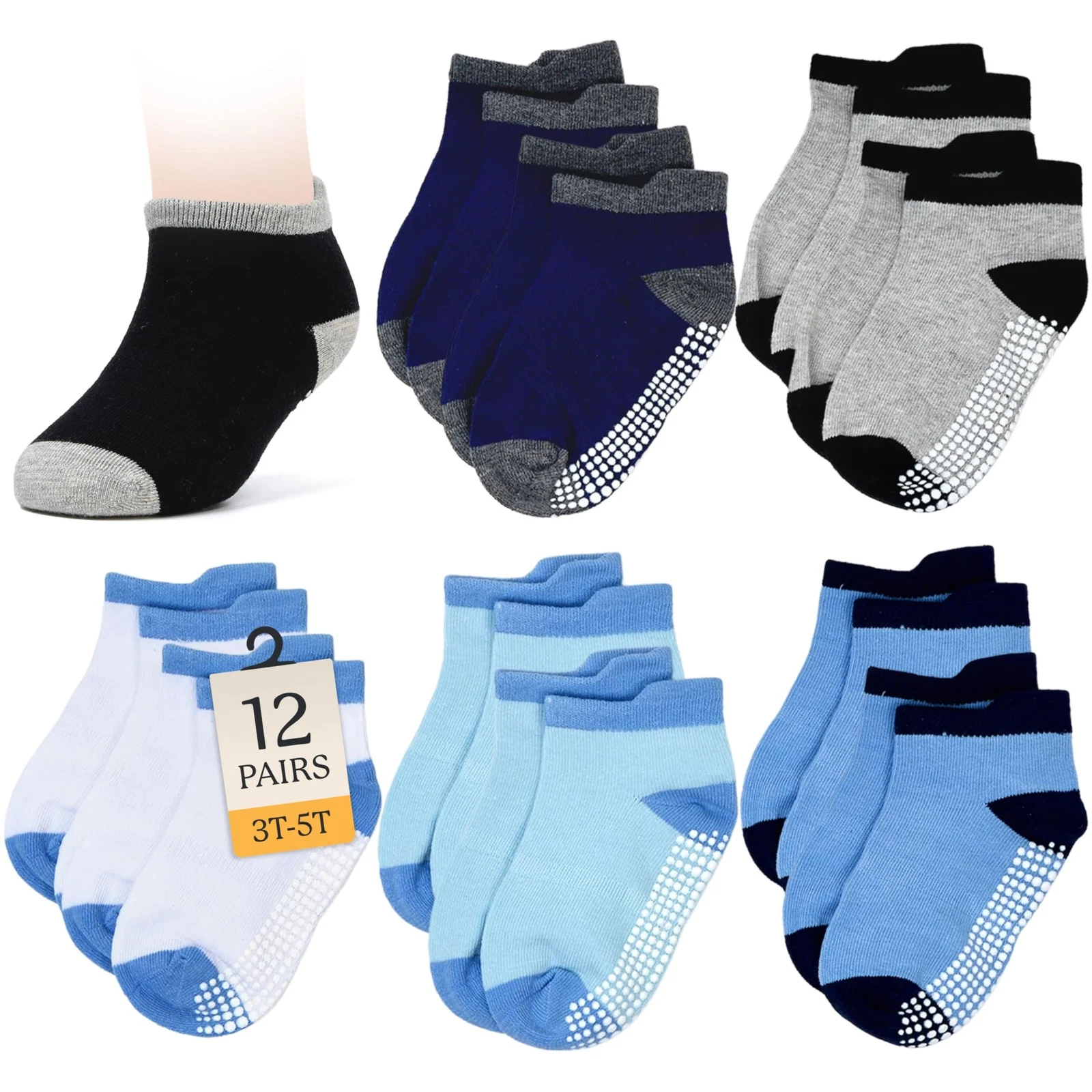 CozyWay Baby & Toddler Socks with 0-6 Months, Blue / Black Multicolor
Opens in a new window or tab