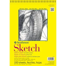Strathmore 300 Series Sketch Paper Pad, Wire Bound, 9x12 inches, 100 Sheets