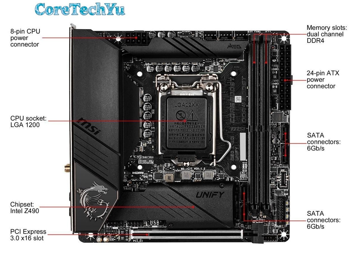 MSI MEG Z490I UNIFY LGA 1200 Intel Z490 Mini ITX DDR4 HDMI