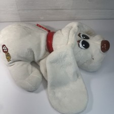 2007 Paw Prints Group White Pound Puppy 13" Plush Dog w/ Red Collar Tag 27254