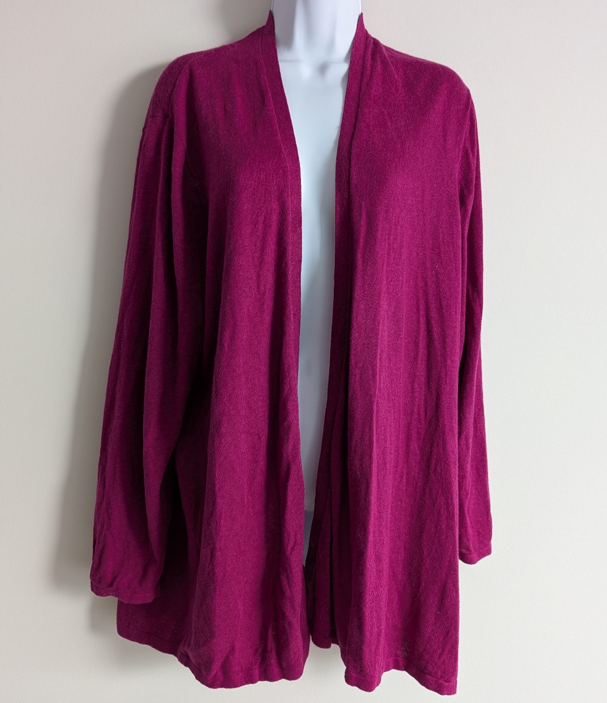 J Jill Linen Cardigan Womens 2X Purple Lightweight Coastal Layering Lagenlook