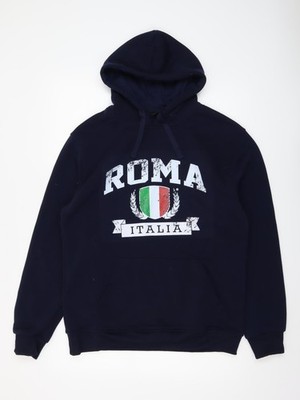 Infinity Herren Blau Roma Italia Grafik Pullover Hoodie XL
