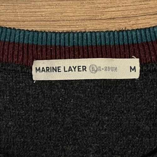 Marine Layer Respun Pullover Herren Medium Bio Baumwollmischung Farbblock - Bild 3 von 7