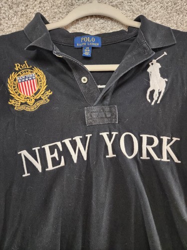POLO RALPH LAUREN VINTAGE NEW YORK BIG LOGO T-SHIRT SIZE L Y2K EMBROIDERED - Picture 4 of 14