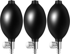 3 Latex Bulb Replacements for Blood Pressure Cuffs, Squeeze Pump with Valve