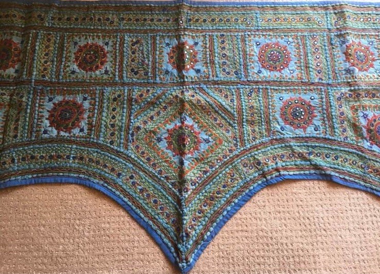 Rare Tapestry Hanging Wall Embroidered Unique Shape Multicolor 75x46 NWT