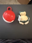 Vintage Pokemon Burger King Toy Snorlax Plush With Poke Ball Keychain