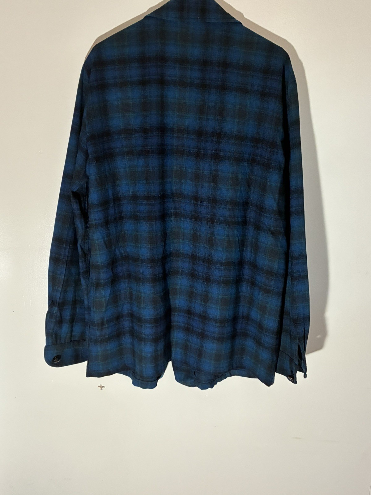 Pendleton Black & Blue Shadow plaid Jacket  "L" - image 3