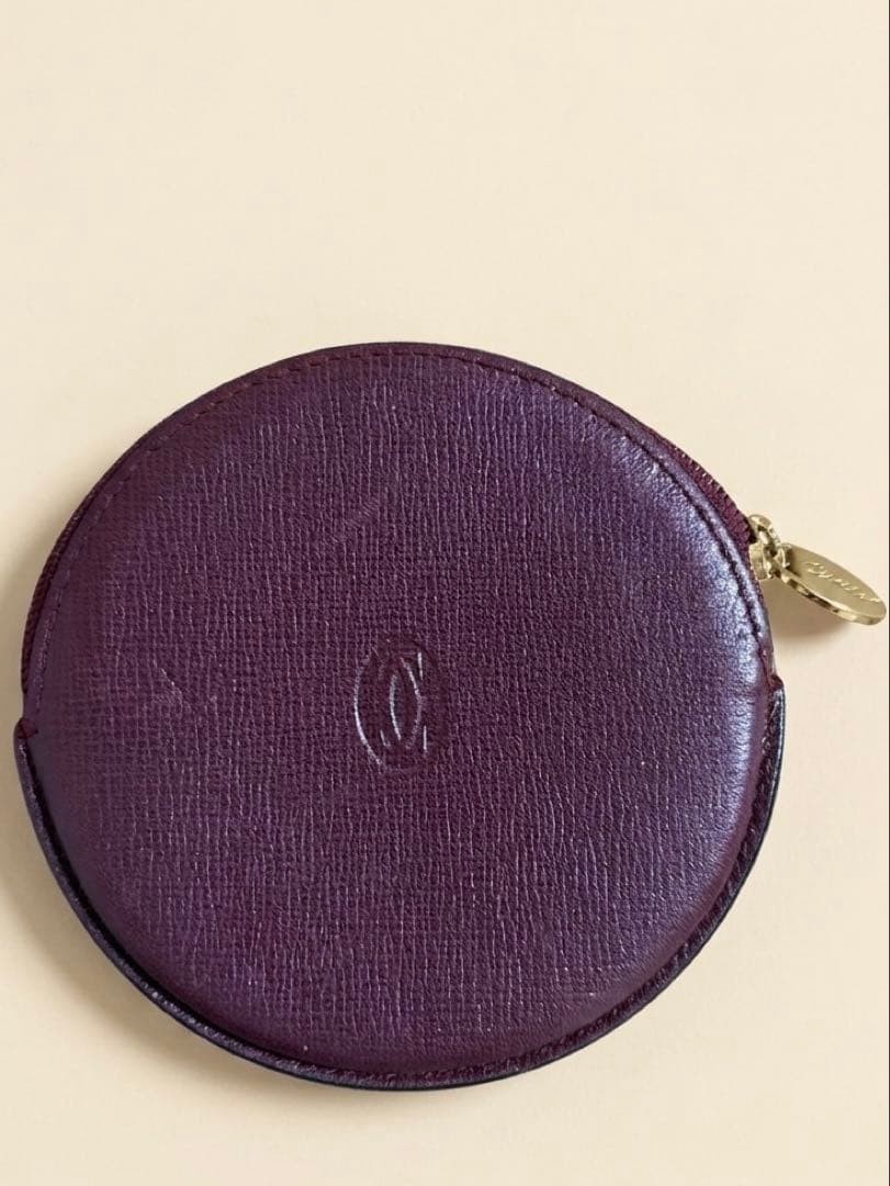 Cartier Must Line Round Coin Case Bordeaux