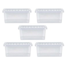 Wham Crystal Clear 14L Storage Boxes With Lids
